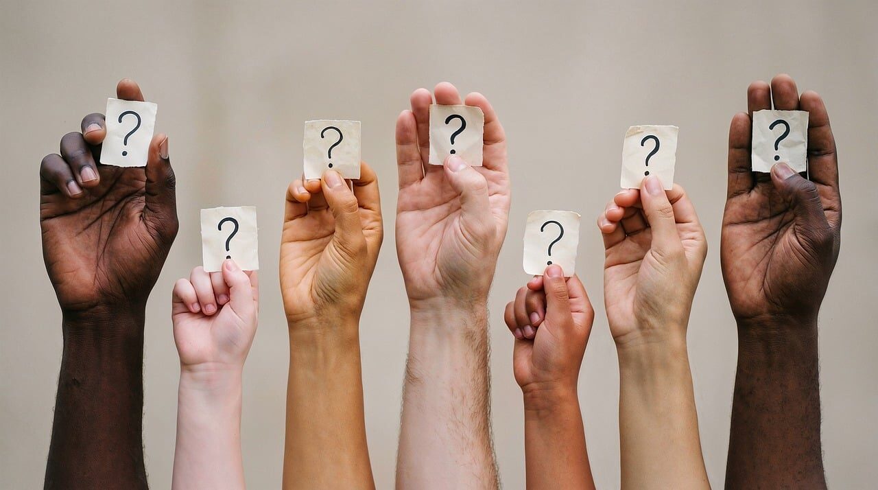 question, curiosity, mystery, inquiry, answers, diversity, hands, uncertainty, search, knowledge, information, together, seeking, doubt, thought, communication, problem-solving, community, learning, ideas, ai generated